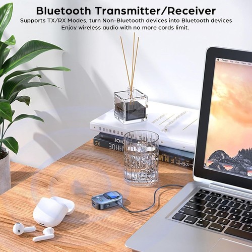Bluetooth 5.3 Transmitter Receiver 2-In-1 Audio Adapter with LED Display 32069 - Afbeelding 4 van 10