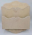 Cream Metal Hanging Mail Organizer With Hooks Granite Look With Swirls Rustic 