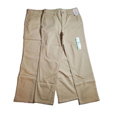 Wonder Nation Girl's Straight Leg Stretch Khakis Size 10 Adjustable Lot Of 2   