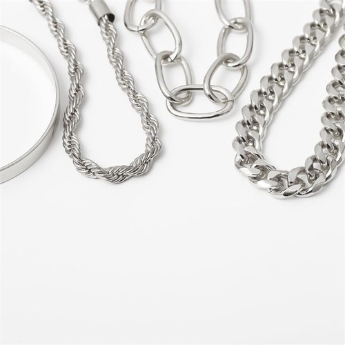 Zierliches Boho Armbänder Set für Frauen verstellbar Mode Perlen klobig flaches Zopfmuster - Bild 4 von 5