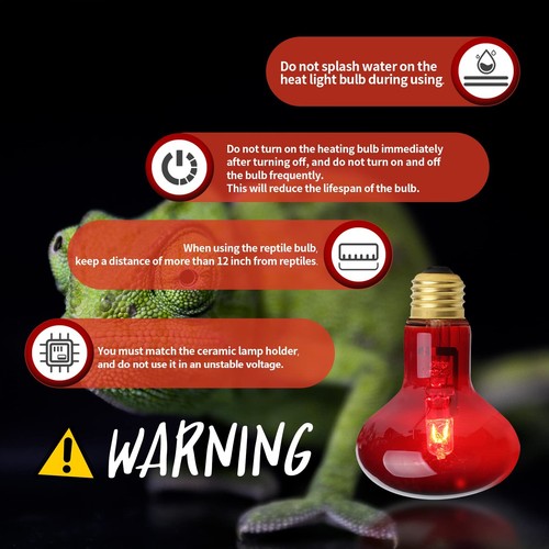 FIVEAGE 75W Red Pet Light Heating Infrared Bulb UVA Spot Heat Lamp for Reptil... - Picture 6 of 6