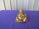 Brass Buddha Statuette Cast Laughing Buddha Figurine Vintage