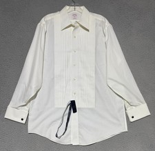 NEW Brooks Brothers 346 Non Iron White Tuxedo shirt French Cuff Mens 16-33