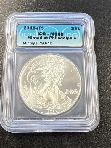 2015-P American Silver Eagle $1 - ICG MS 69 / Beautiful Eagle! / No Reserve!