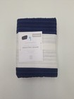 New Pottery Barn Kids Rugby Stripe Quilted Standard Sham Navy Blue White Cotton