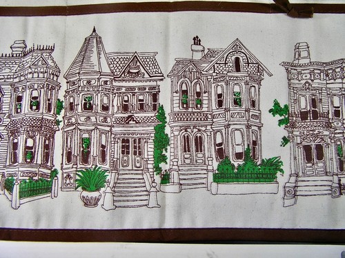 Vintage Kitchen Apron, Brownstone Design - Picture 3 of 4