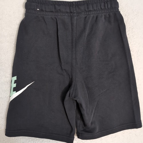 Boys Nike Youth L Sweat Shorts Black Green White Logo Elastic Drawstring Waistba - Picture 7 of 7