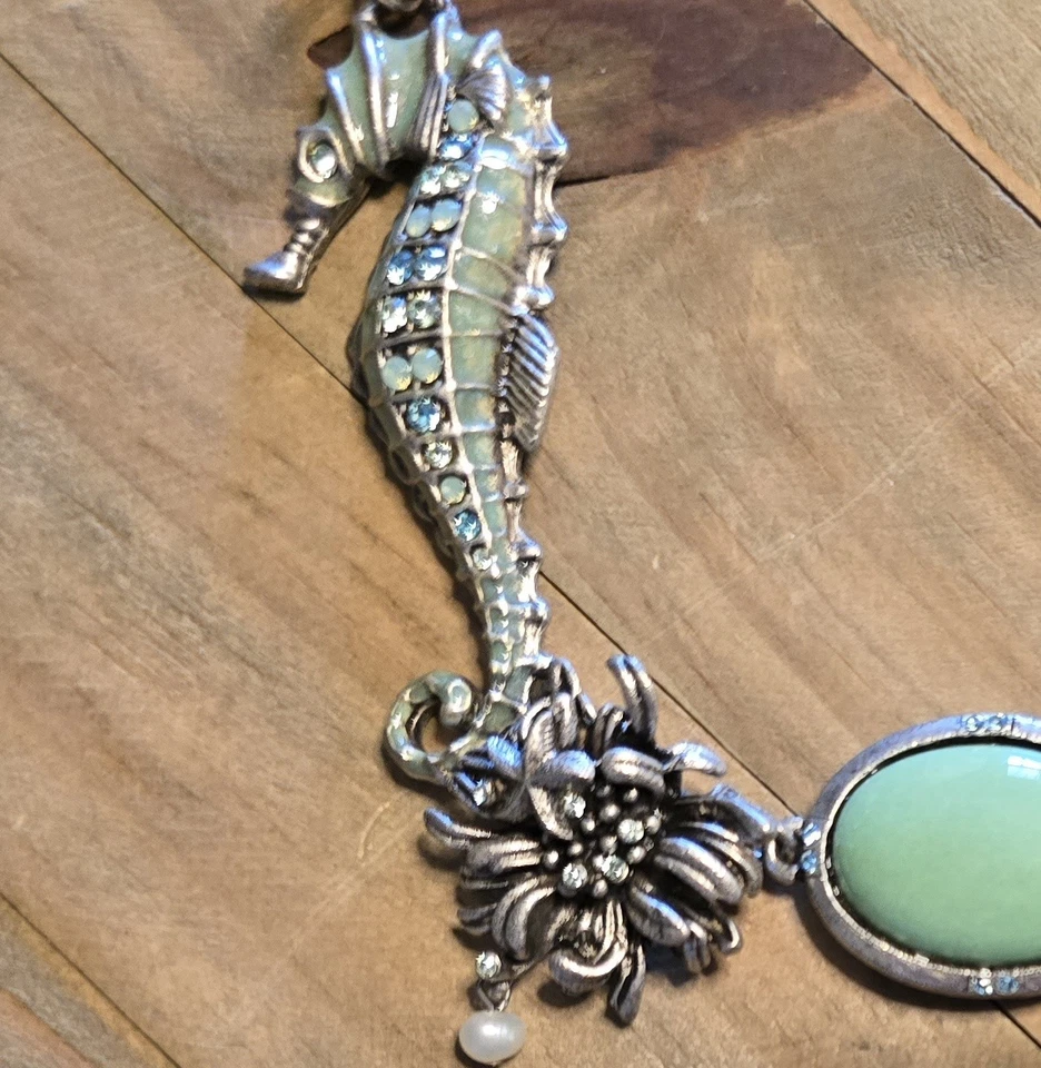 Collar Mary DeMarco Joyas Esmalte Océano Vida Marina Pulpo Caballito de Mar Sirena 17" Foto 4 de 4