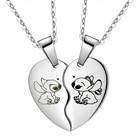 Disney Lilo & Stitch Necklace Cute Stitch Heart Pendant for Couples Jewelry