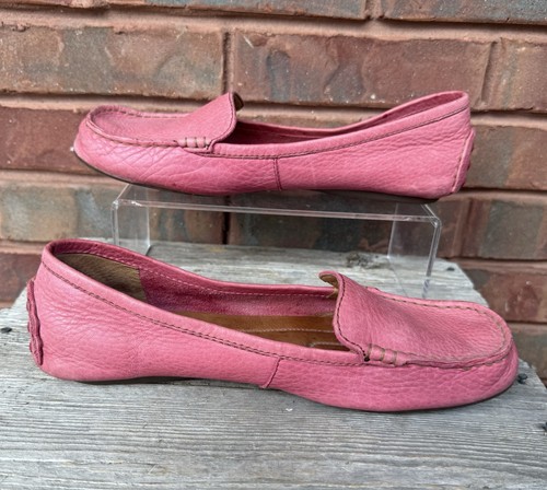 Born Red Pink Leather Loafers Women’s Sz 8.5 /40 Slip On Moccasin Driving Shoes - Picture 4 of 16