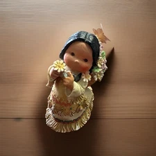 Friends of the Feather Smile Gatherer Flowers Native American Enesco Figure