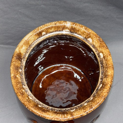 Vintage Hull Pottery Cookie Jar Brown Drip Glaze Made In USA - Picture 3 of 6
