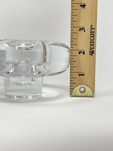Dansk Lead Crystal Candle Taper Holder Heavy MCM Round 2.5” Tall 3.75” Wide - Picture 4 of 8
