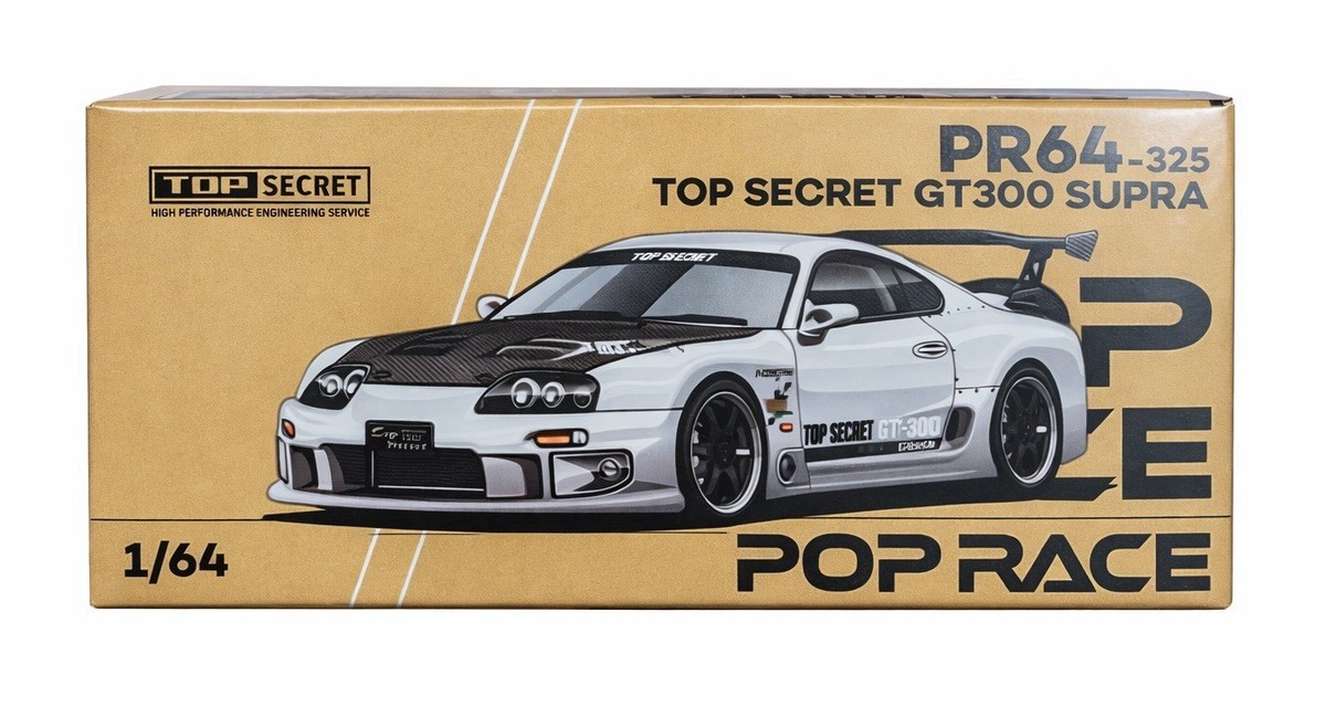 POP RACE TOYOTA SUPRA TOP SECRET GT300 SILVER CHROME PR64-325 2026