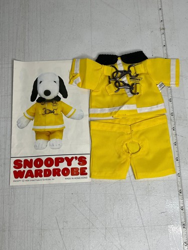 1980s Snoopy Fireman Outfit Vintage Plush Uniform Jacket Pants Insert HK