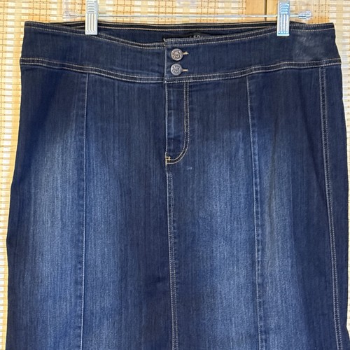 One 5 One Damen XL Bleistiftrock Denim Preppy Streetwear Whimsigoth Boho Y2K - Bild 2 von 8