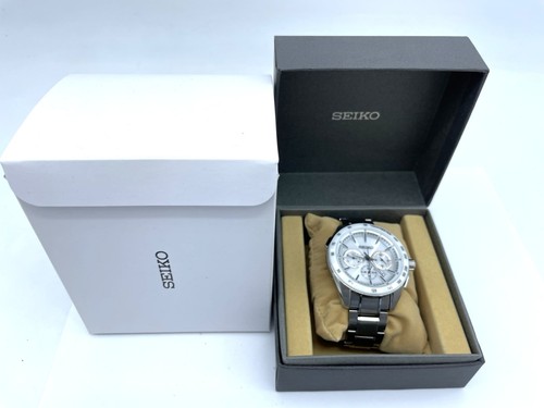 Near MINT SEIKO Brightz Radio Wave Solar Men's Watch White Dial 8B82-0AP0 Boxed - Picture 22 of 23