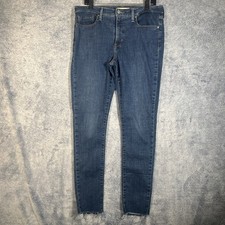 Levi's 311 Shaping Skinny Blue Jeans Women's 32 33 x32 Stretch Raw Hem Pockets