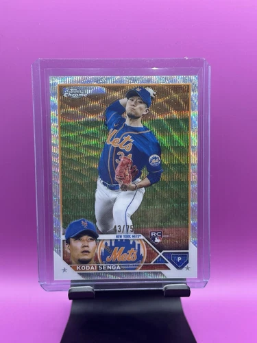Kodai Senga 2023 Topps Chrome #217 Blue Wave /75 RC Mint Mets