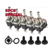 5X Toggle SWITCH ON/OFF Heavy Duty 15A 250V SPST 2 Terminal Car Boat* Waterproof