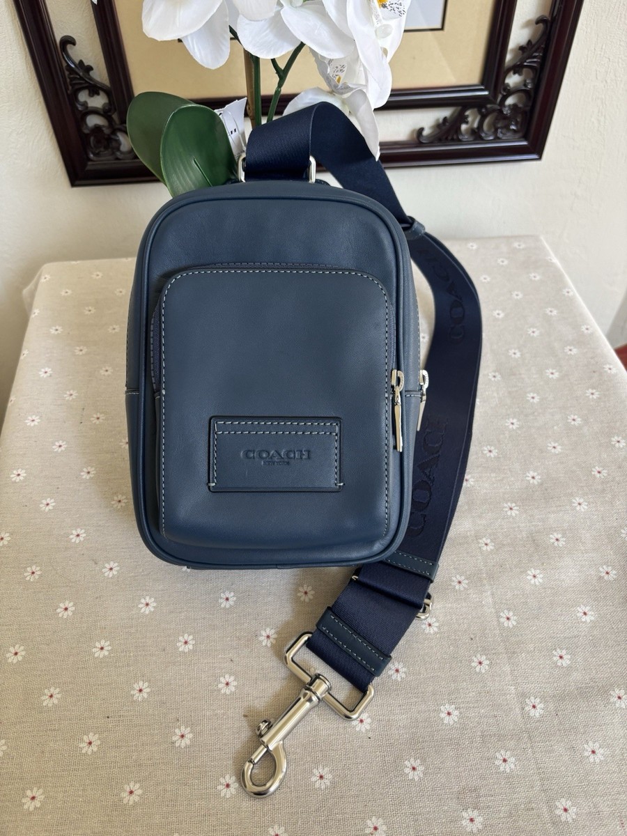 COACH CX071 Racer Sling Pack Smooth Leather Backpack Bag