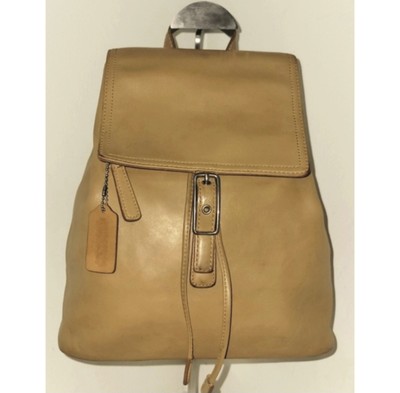 Coach Vintage 9827 Tan Leather Backpack Daypack Rucksack | eBay