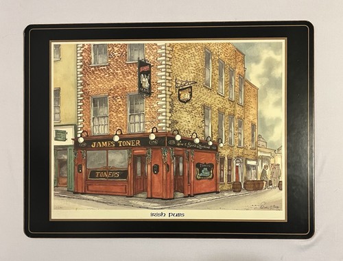 Pimpernel Set Of 4 Placemats Irish Pubs 16x 12”Corked Back Artist Roisin O’Shea - Bild 5 von 10