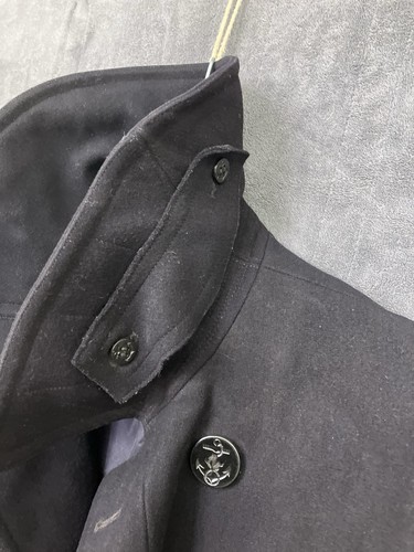 Vintage US Navy WW2 40s Naval Clothing Factory Kersey Pavone Uomo Piccolo Nero Lana - Foto 9 di 24