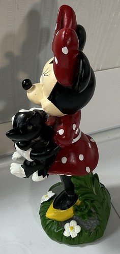 8" Disney Minnie Mouse Garden Statue Figure Holding Kitty Figaro Figure New! - Picture 4 of 8