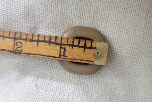 6 Square Light Brown/w Cream Middle, 4 Hole 1" Button Lot - Picture 7 of 7