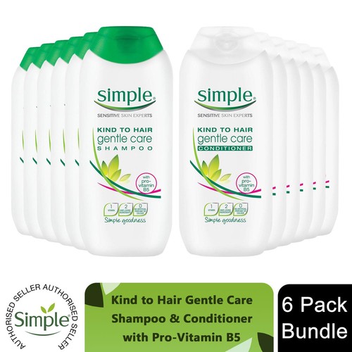Simple Kind to Hair Gentle Care Shampoo & Conditioner Bundle - 200ml, 6 Pack - Picture 1 of 11