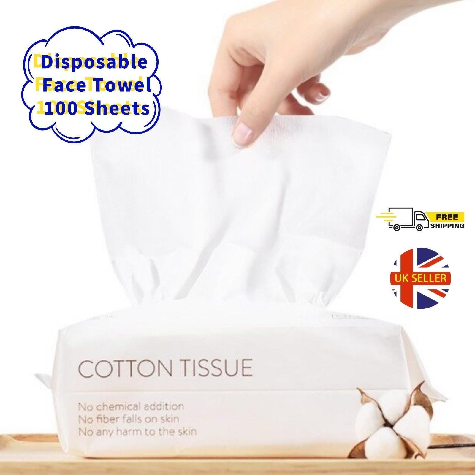 2xDisposable Face Towel Facial Tissue One-Time Cotton Pads Cleansing Wipe 100pcs