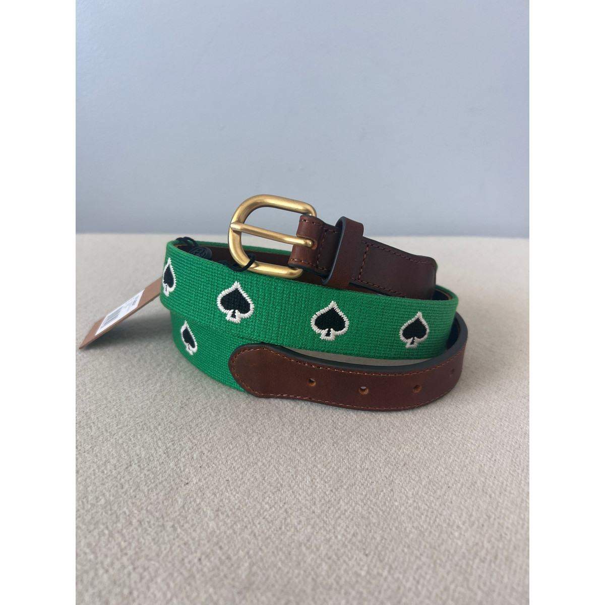 Denim Tears x Stussy Needlepoint Belt - Size L/XL - Green Denim Tears x Stussy Needlepoint Belt - Size L/XL - Green