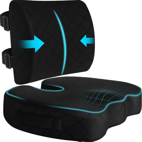 Back&Seat Cushion, Car Seat Office Chair Cushions, Sciatica & Back Coccyx Tai...