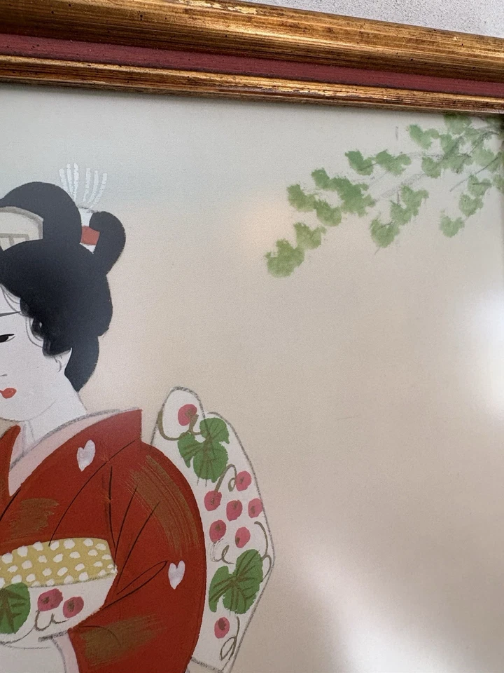 Acuarela japonesa vintage firmada Foto 3 de 4