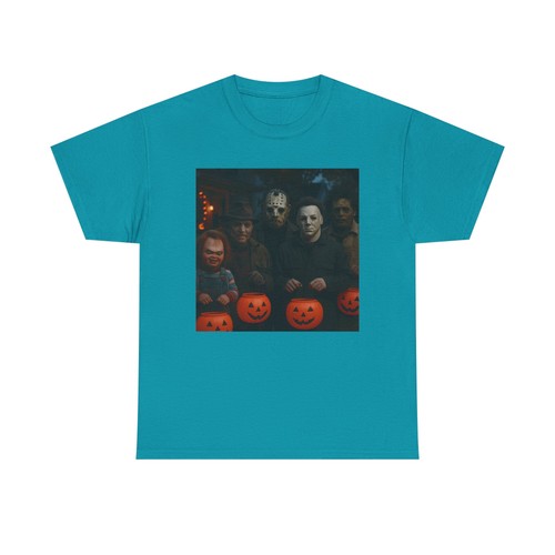 Halloween Horror Unisex Cotton Tee Spooky T-Shirt Micheal Myers, Freddy, Chucky - Picture 74 of 157