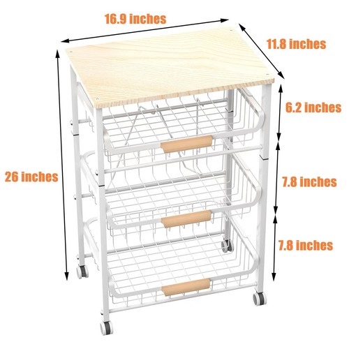4-Layer Fruit Basket Kitchen Food Storage Organizer and Storage Rack, Stackab... - Picture 4 of 6