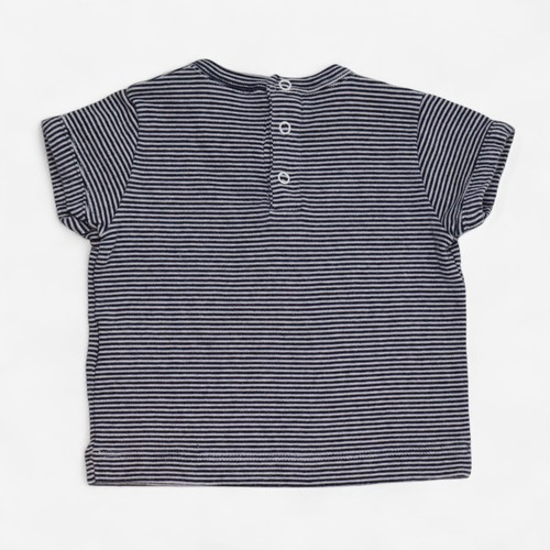 Petit Bateau, T-Shirt Ss Blue Stripe Summer Club Print, 0-3 Months CDD9B3A015... - Picture 2 of 6