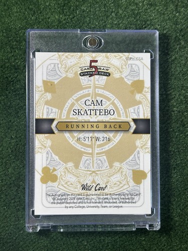 Cam Skattebo 1/1 Auto PRC - Black Mirror Kaleidoscope Foil - 2024 Wild Card  - Picture 4 of 4