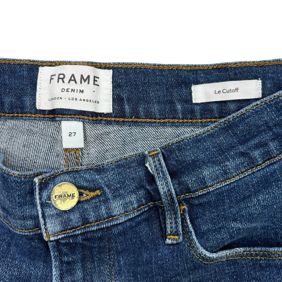 Pantalones Cortos Montura Denim Le Cutoff Para Mujer Talla 27 Lavado Medio Deshilachado Dobladillo Crudo Foto 3 de 4