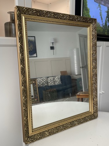 Vintage Carved Gold Baroque Mirror Large Gilt Ornate Period Style Decor - Picture 4 of 8