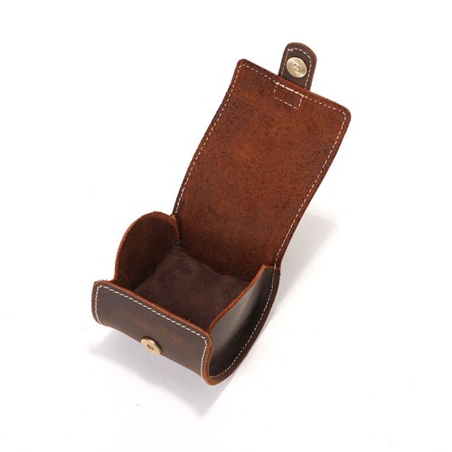 Genuine Leather Watch Roll Travel Case Single Wrist Watch Display Storage Pouch, - Picture 8 of 10