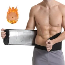 Men Sauna Waist Trainer Trimmer Sweat Belt Workout Body Shaper Sport Gym Girdle-