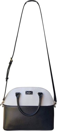 NEW Kate Spade Dome Leather Shoulder Crossbody Bag Handbag Black/Cement - Picture 4 of 5