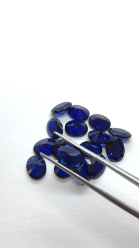 Blue Sapphire AAA Synthetic Loose Gemstone 4x5mm To 5x7mm Oval Shape Lab Created - Video 1 of 1