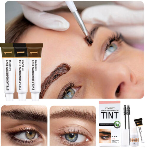 Eyelash & Eyebrow Dye Tint Kit Waterproof Long Lasting Permanent Color Gel US - Picture 2 of 19