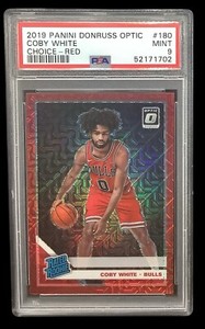 2019 donruss optic #180 coby white rc; red choice /88 prizm PSA 9  (TEAM COLOR)