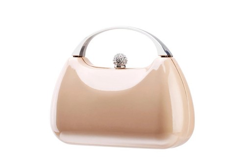 NINA Brando crystal clutch minaudiere top handle evening bag - LATTE/ BEIGE - Picture 9 of 12
