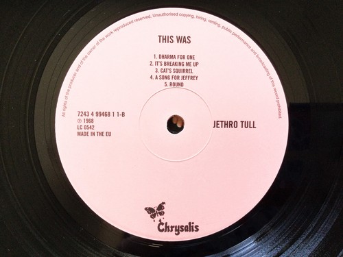 JETHRO TULL - This Was 180g VINYL RE RM Ltd Ed LP EU 1999 - Picture 6 of 9
