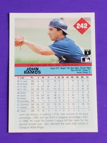 1992 FLEER BASEBALL TRADING CARDS 1-360 YOU PICK 50% OFF 2+ FREE SHIPPING - Picture 244 of 336